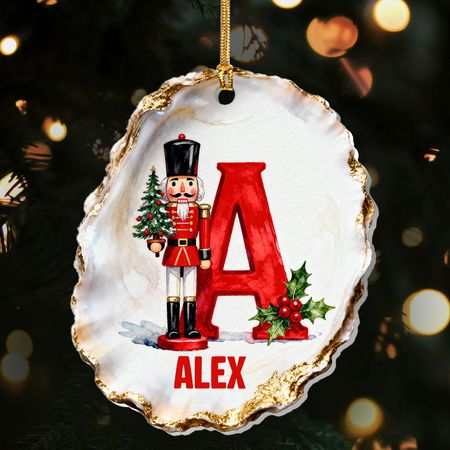 Nutcracker Decoupage Oyster Shell - Personalized 1-Layer Acrylic Ornament