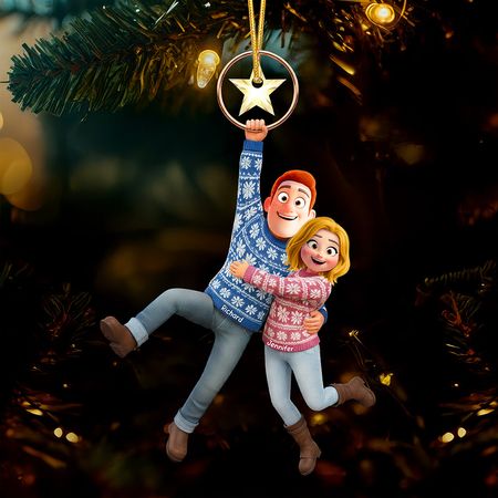 Fun Hanging Couple Ornament - Personalized Gifts For Couple