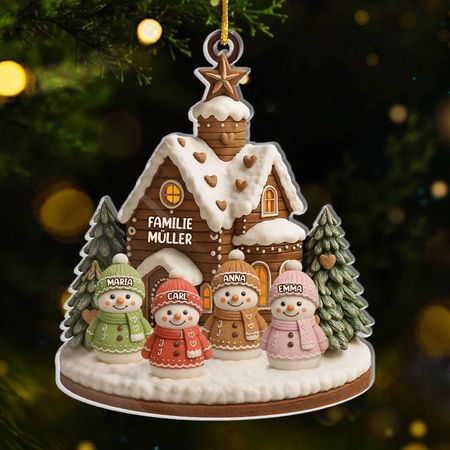 Personalized Acrylic Snowman Ornament – ​​Personalized Christmas and Birthday Gifts for Mom, Dad, Brother, Sister, and Kids – Our Kind of Winter Story