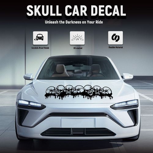💀Skull Car Decal – Unleash the Darkness on Your Ride🖤