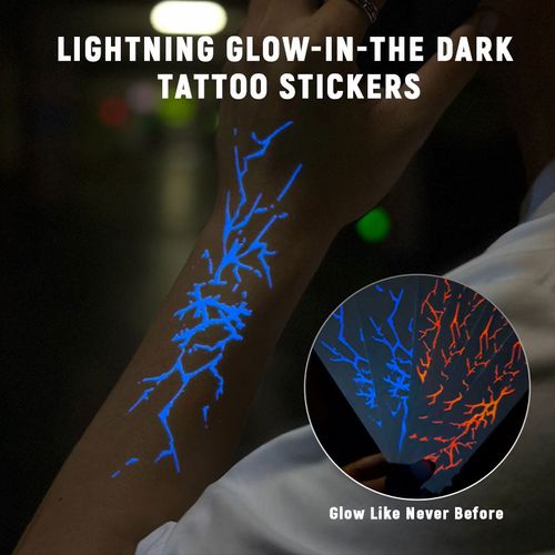 🔥 Lightning Glow-in-the-Dark Tattoo Stickers