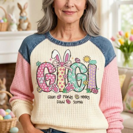 Cute Easter Bunny 3D Sweatshirt - Personalized Gifts For Grandma
