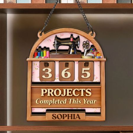 Personalized Sewing Projects Tracker Sign | Custom Gift for Quilters & Seamstresses