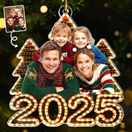 Custom Photo Acrylic Ornament - Personalized Christmas Birthday Gifts For Mom, Dad, Brother, Sister, Kids - Our Story, Framed In Joy