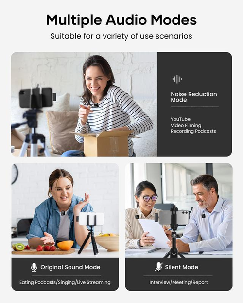 Spring Glow Up！KUKIHO Wireless Lavalier Microphone for iPhone iPad Android With Charging Case Audio Smartphone