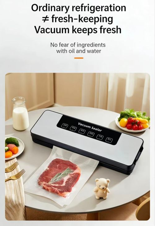 A Global Bestselle In High Demand! An Essential Household Appliance for Health Protection: The Vacuum Sealer. Designed specifically for food preservation ideal for meat and vegetables it features a built-in cutter for convenience, is easy to clean and store, and works even better when paired with meal prep containers.