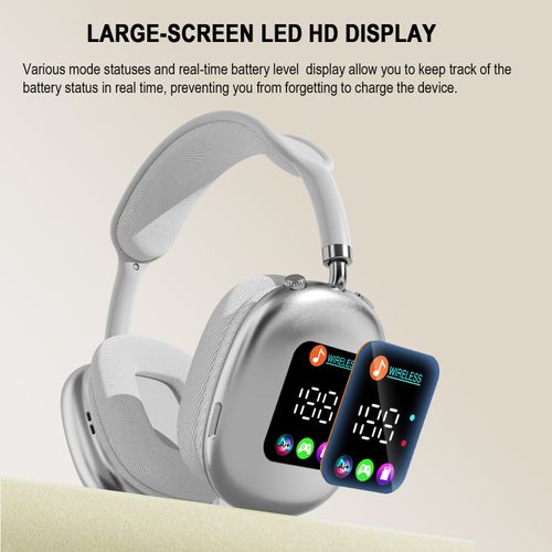 Wireless Over-Ear Headphones with LED Digital Display, 30H Playtime, HiFi Sound, TF Card Support, Adjustable Headset for Kenya