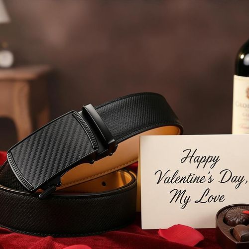 Can be trimmed  Mens Belt Leather Ratchet Easy Release Belt For Men Designer Belt Dress and Casual with Adjustable Buckle for Men's Wear Gift Outdoorfun Textured for Birthday Gift  accessories men business belt no hole