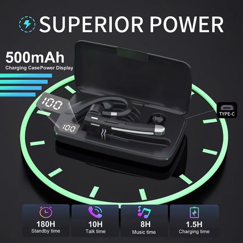 YYK-520 Single-Ear Bluetooth 5.1 Headphone, Mute Function, 360° Rotatable, 12H Battery, for Business, Driving & Daily Use in Kenya