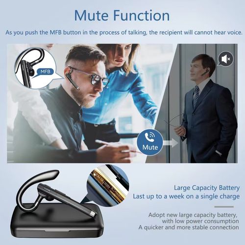 YYK-520 Single-Ear Bluetooth 5.1 Headphone, Mute Function, 360° Rotatable, 12H Battery, for Business, Driving & Daily Use in Kenya