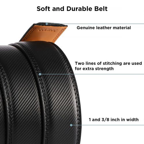 Can be trimmed  Mens Belt Leather Ratchet Easy Release Belt For Men Designer Belt Dress and Casual with Adjustable Buckle for Men's Wear Gift Outdoorfun Textured for Birthday Gift  accessories men business belt no hole