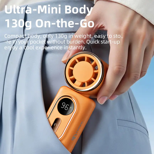 Mini Portable Handheld Clip Fan, 3-in-1 Rechargeable 3000mAh Battery, 5 Speeds, 180° Adjustable Airflow, USB Cooling, Perfect for Travel, Office, and Personal Use - Protection