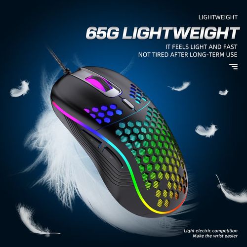2026 Global Best Seller: Hollow Carved RGB Gaming Mouse. Ultra-lightweight at 65g with adjustable 12000 DPI a wired, ergonomic mouse designed specifically for PC gamers and laptop users in Kenya.