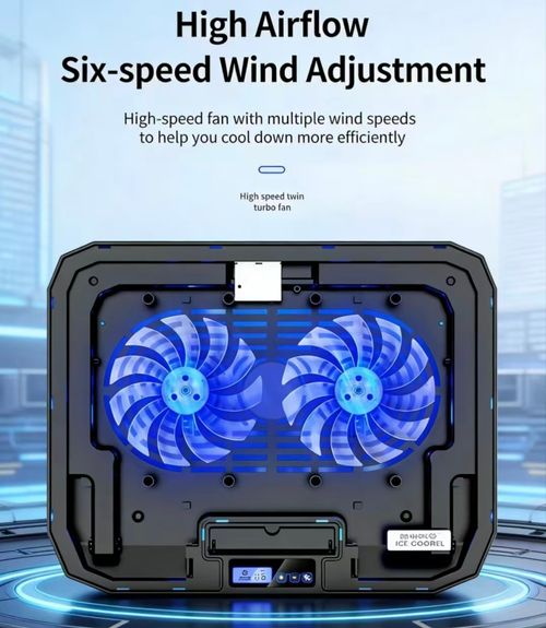 Cooler Ice Master N106 Laptop Cooler Dual Fan Metal Mesh Cooling Stand for Gaming Laptop