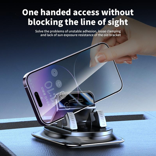 Car phone holder 360 degree rotation, suitablefor car navigation in-car dashboard, horizontaland vertica screen adjustment angle,suctioncup fixed non-slip mobile phone holdersuitable for iPhone and Android