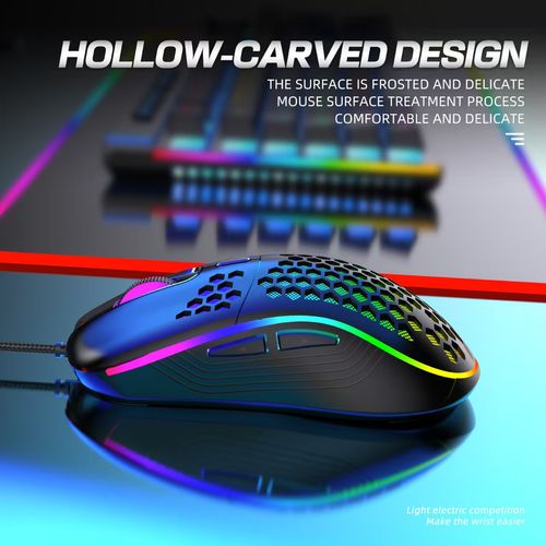 2026 Global Best Seller: Hollow Carved RGB Gaming Mouse. Ultra-lightweight at 65g with adjustable 12000 DPI a wired, ergonomic mouse designed specifically for PC gamers and laptop users in Kenya.