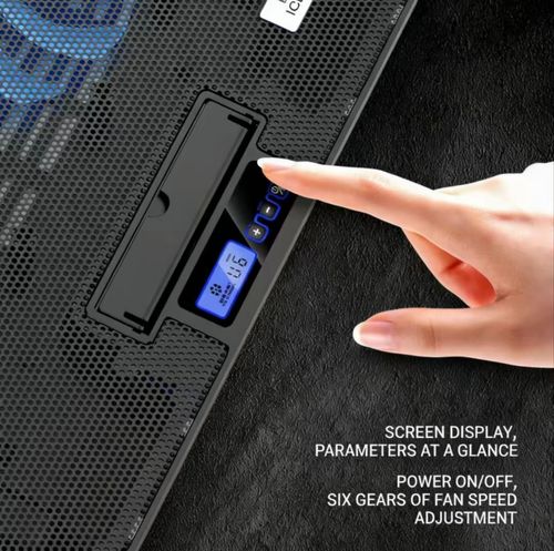 Cooler Ice Master N106 Laptop Cooler Dual Fan Metal Mesh Cooling Stand for Gaming Laptop