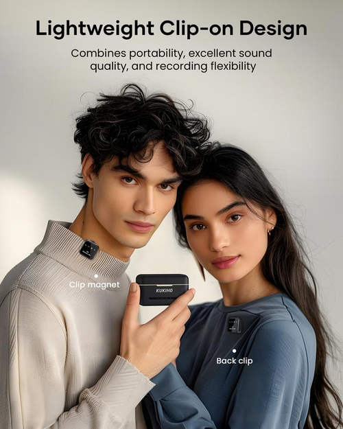 Spring Glow Up！KUKIHO Wireless Lavalier Microphone for iPhone iPad Android With Charging Case Audio Smartphone