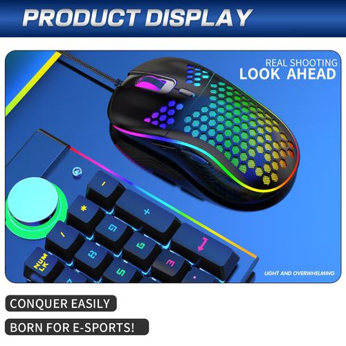 2026 Global Best Seller: Hollow Carved RGB Gaming Mouse. Ultra-lightweight at 65g with adjustable 12000 DPI a wired, ergonomic mouse designed specifically for PC gamers and laptop users in Kenya.