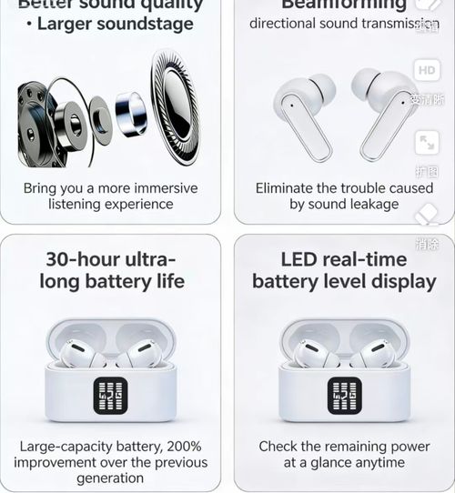 Set of 4 Earphones New Clip-On, Semi-In-Ear Wireless Bluetooth Earphones — High-Fidelity Audio Ultra-Long Range (Model Q16)