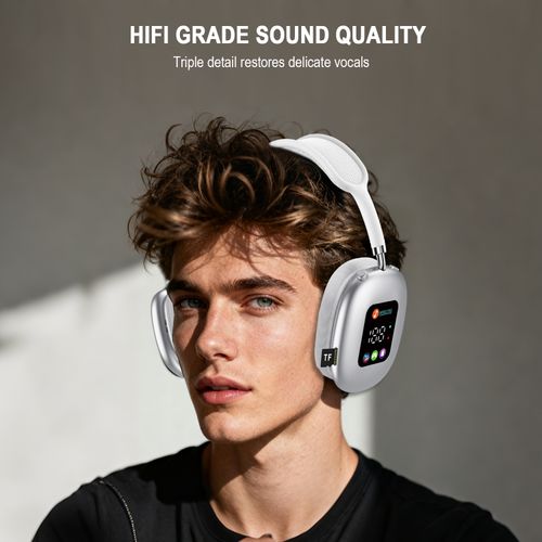 Wireless Over-Ear Headphones with LED Digital Display, 30H Playtime, HiFi Sound, TF Card Support, Adjustable Headset for Kenya