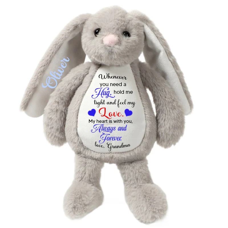 Grandma Sending You A Hug - Personalized Stuffed Bunny