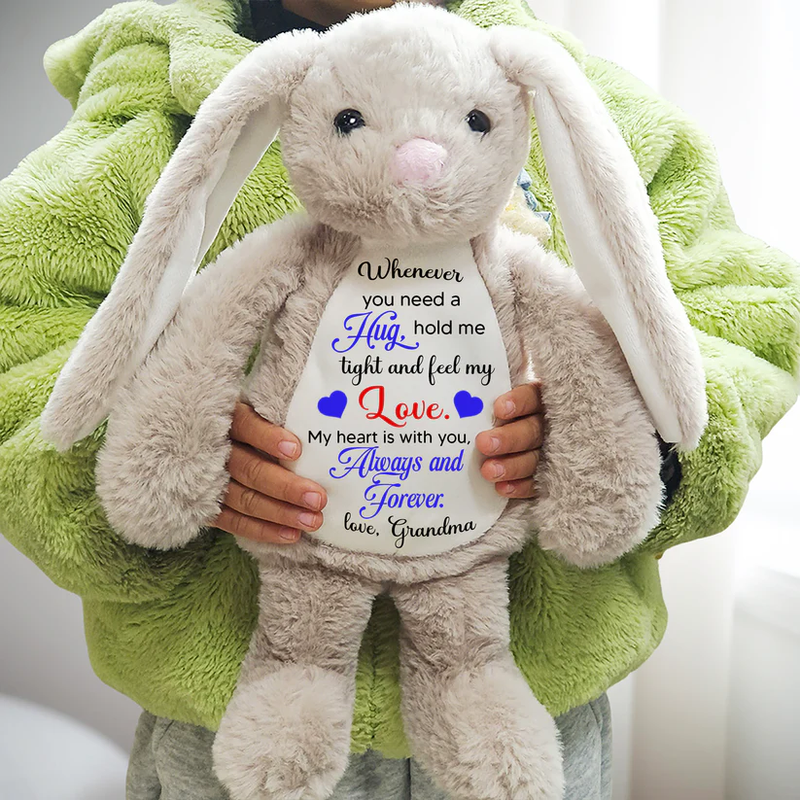 Grandma Sending You A Hug - Personalized Stuffed Bunny