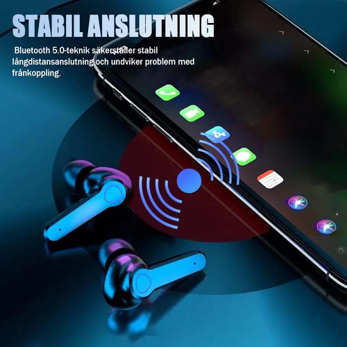 🎶 Ny produkt! Stor rabatt! Trådlösa Bluetooth 5.0-stereohörlurar med laddningsfodra