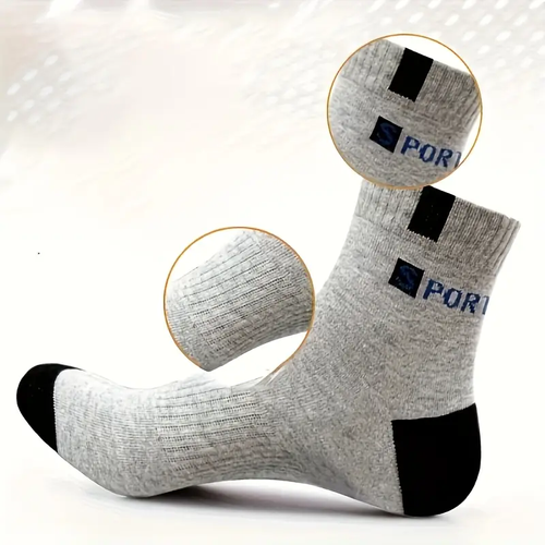 Unisex polyester-cotton mid-calf socks 10 pcs