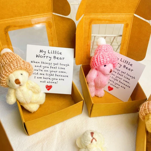 💖Healing Doll Gift🎁Handmade Mini Plush Teddy Bear in Box