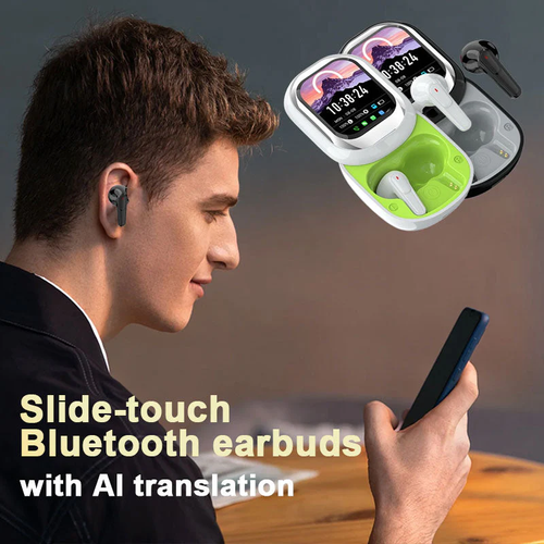 🎧Slide-touch Bluetooth headset with AI translation