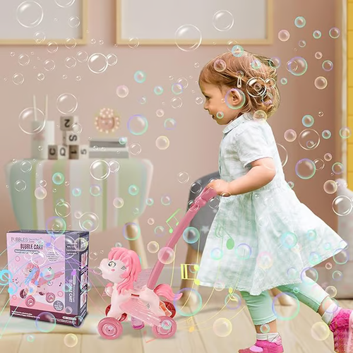 Hand push bubble machine