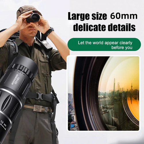 🌟 Explore the world up close! 🌟 Discover the 16X52 Monocular with Bifocal Optical Zoom! 🔭 Perfect for bird watching, travel, and outdoor adventures. 🌳🦅 Enjoy a clear view with powerful 16x magnification and precise bifocal zoom. 🌄 Lightweight, portable, and easy to use: perfect for adventurers who love nature and exploration! 🌿 Bring distant wonders one step closer today!