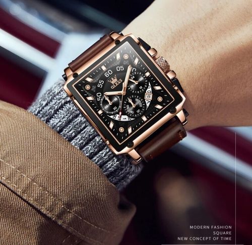 Men's Casual Brown Faux Leather Strap Quartz Watch - Alloy Case