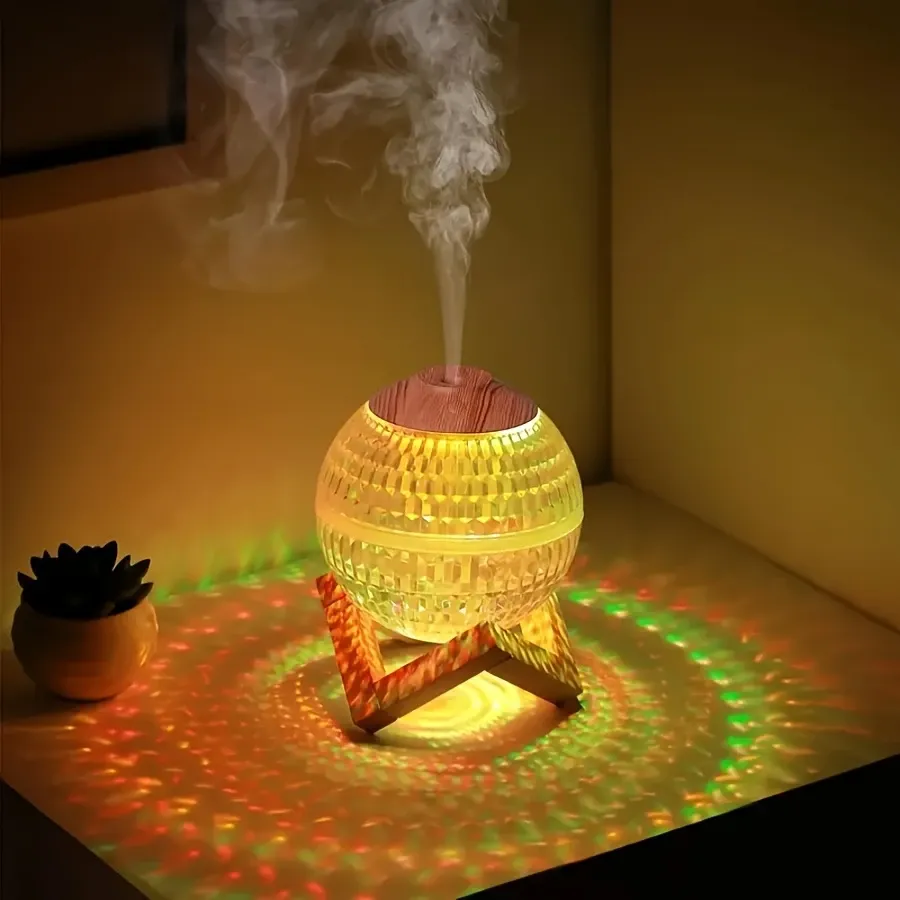 1pc Creative Color Light Crystal Ball USB Humidifier Colorful Atmosphere Night Light Sprayer, Silent 11.83oz Ultrasonic Large Fog Atomizer Humidifier, No Battery, USB Powered, Do Not Add Aromatherapy Essential Oils, It Will Affect The Light Transmission Effect of The Crystal Ball