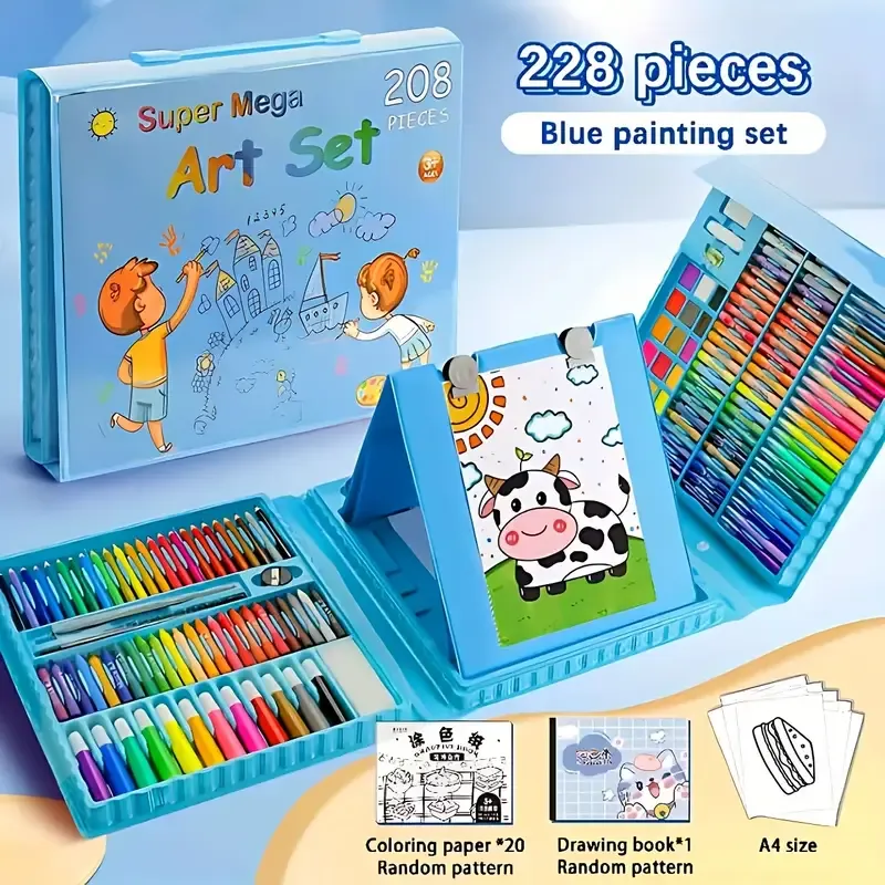 208pcs Luxury Painting Art Set, Rich Quantity of Watercolor Pens for Drawing and Crafts - Perfect for Beginner Artists in Schools