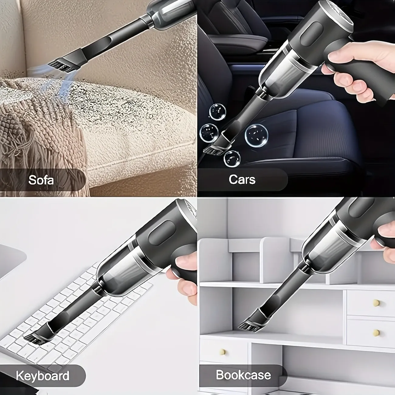 Twin Turbine Motor Wireless Handheld Vacuum Cleaner, Electric Air Duster & Vacuum Cleaner 2 In 1 Rechargeable, Easy To Use, And Space-Saving Design Perfect For Home, Car, Pet Hair, Dust, Crumbs, And Allergens Cleaning