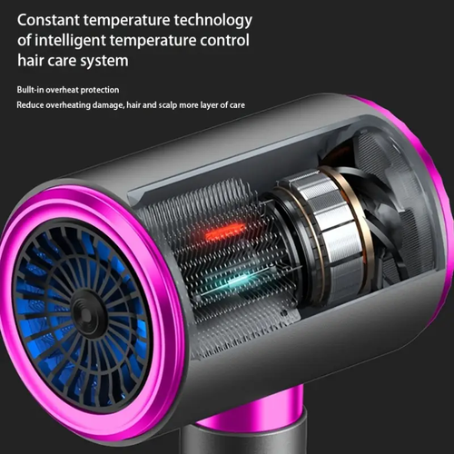 Quick-Drying Ionic Hair Dryer with Diffuser - Smooth, Shiny Finish, Constant Temperature, Silent Operation, No Damage, Ideal for Travel and Home Use