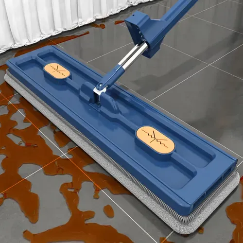 🎁Today 50% OFF 💥Washable Tile Floor Cleaning Mop 42cm Microfiber Mop with Stainless Steel Handle Hands-Free Wet Dry Flat Mop