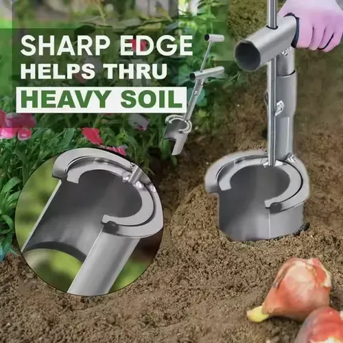 Long handle bulb planter with slide