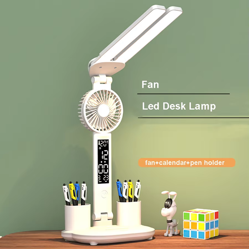 Living Room New Modern Solar Rechargeable Led Bedside Table Light With Fan Multifunctional Reading Table Lamps