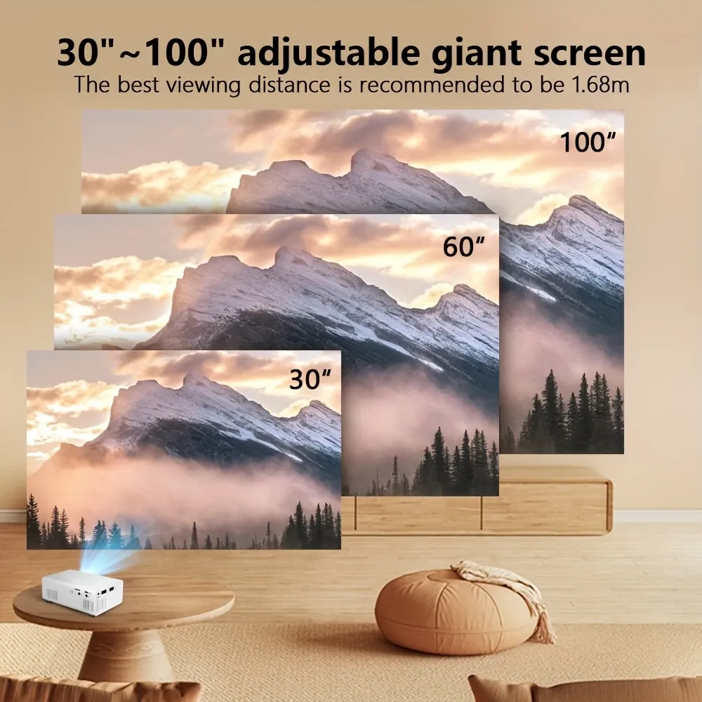 New mini home theater HD projector, remote control, supports smartphone screen sharing, compatible with smartphone  USB interface, suitable for indoor and office use