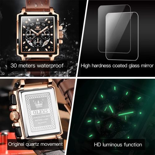Men's Casual Brown Faux Leather Strap Quartz Watch - Alloy Case