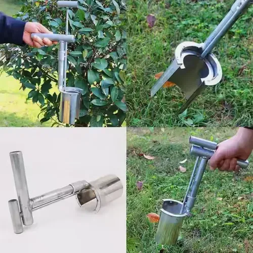 Long handle bulb planter with slide