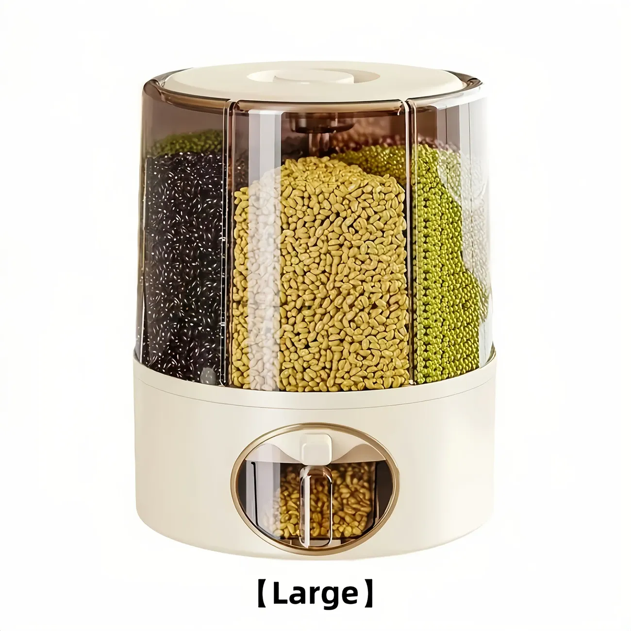 Large Capacity Plastic Grain Storage Container, Rotary Loading Rice Dispenser with Insect and Moisture Resistance, Multi-Functional Kitchen Organizer for Cereal and Dry Foods, Kitchen Storage Solution | Sleek Storage Design | Insectproof Storage