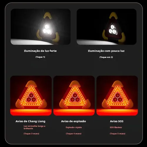 🔥2025 New Arrival🔥 3-IN-1 solar emergency triangle warning light at the roadside