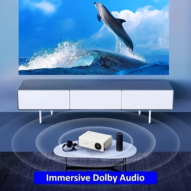 New mini home theater HD projector, remote control, supports smartphone screen sharing, compatible with smartphone  USB interface, suitable for indoor and office use