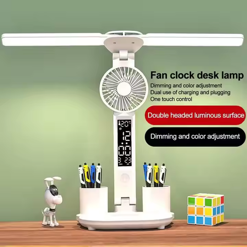 Living Room New Modern Solar Rechargeable Led Bedside Table Light With Fan Multifunctional Reading Table Lamps