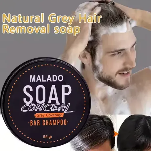 Shampoo soap for white hair to turn black hair Men's shampoo soap gently moisturizes black hair and makes it smooth