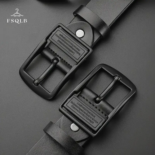Men's genuine leather belt, double-sided belt, casual golf dress pants belt